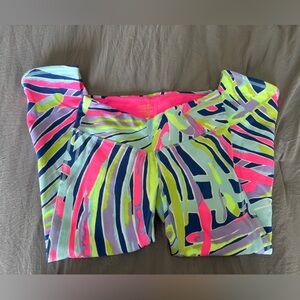 Lilly Pulitzer luxletic Neon Pink and Multicolor leggings